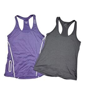 Activewear Tank Top 90 Degrees Gray & Purple Reflective Reebok Women's Medium